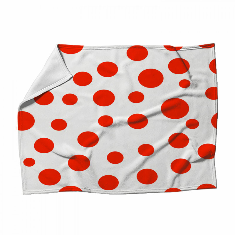 Polka Fleece Throw Blanket - Pattern Throws for Sofas or Beds, 68in W x 80in H