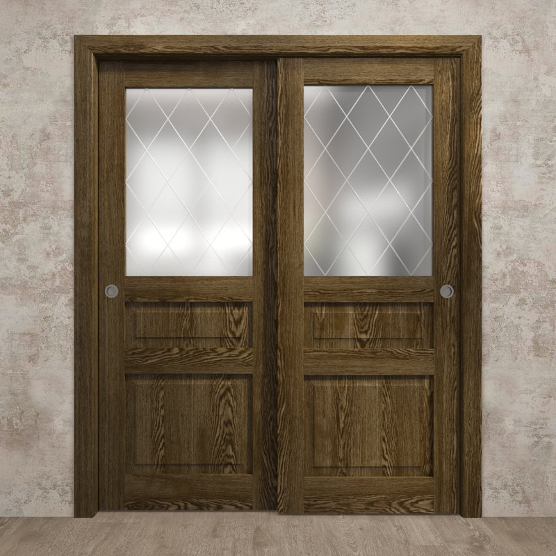 Portes coulissantes pour garde-robe coulissantes | Ego 5011 | Ensemble de quincaillerie Rails | Portes de garde-robe de chambre en bois massif