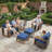 Drazen Wicker Steel Outdoor Seating Group-910527887-910527884