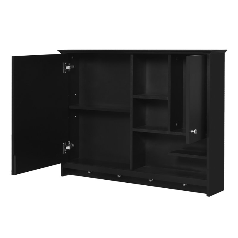 36 Inch Wall Mounted Medicine Cabinet, Black