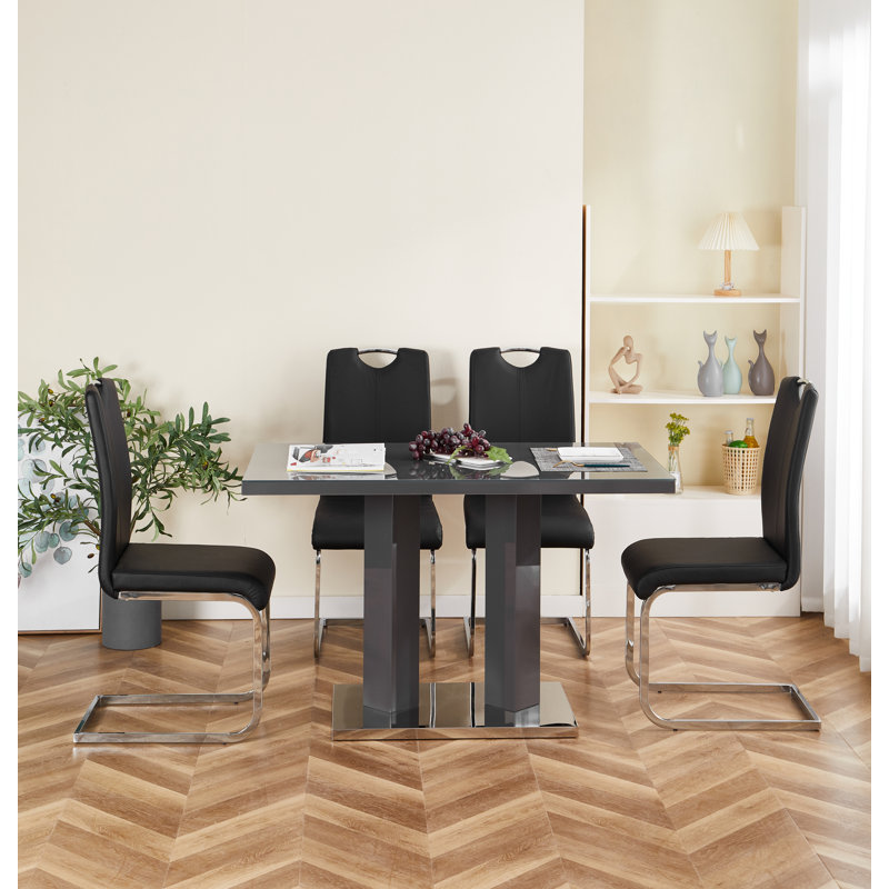 Atuf Dining Set, Black