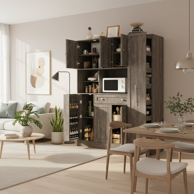 Armoire de rangement pour garde-manger autoportante Zorindale