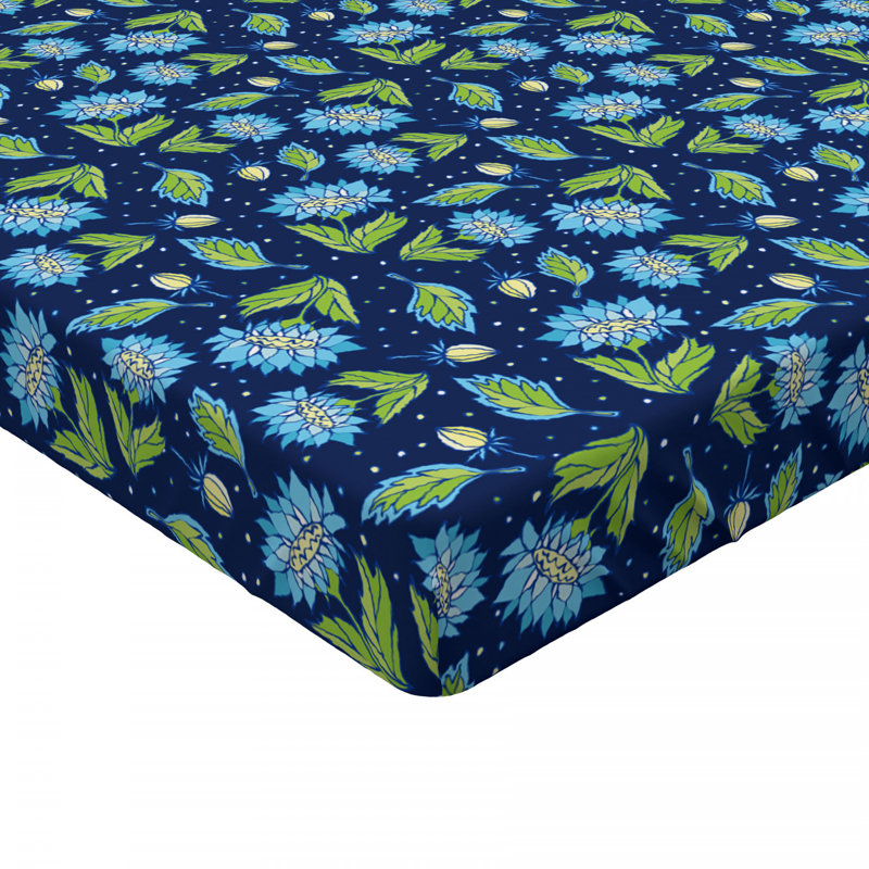 Microfiber Floral Fitted Sheet, Twin Fitted Sheet