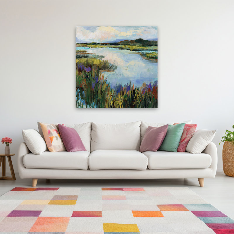 Art floral contemporain trouvé, H 48 po x l 48 po