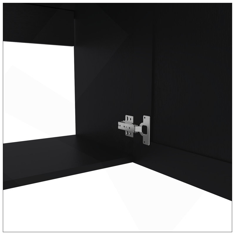 Armoire murale, 2 portes, wengé noir, Noir