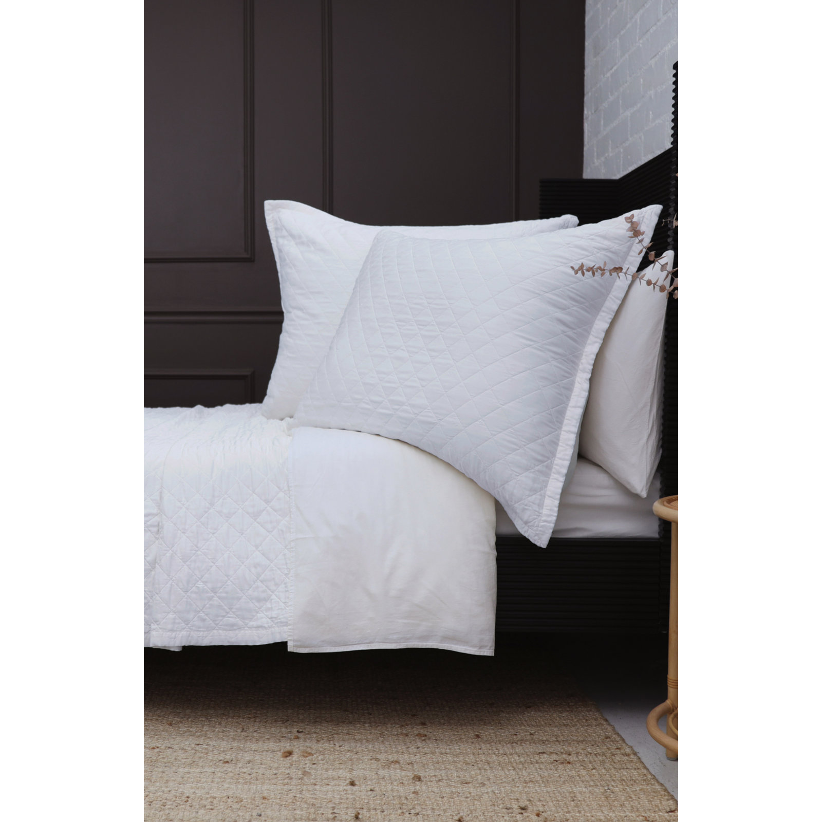 Monaco Rayon From Bamboo Sateen Throw Pillow, White