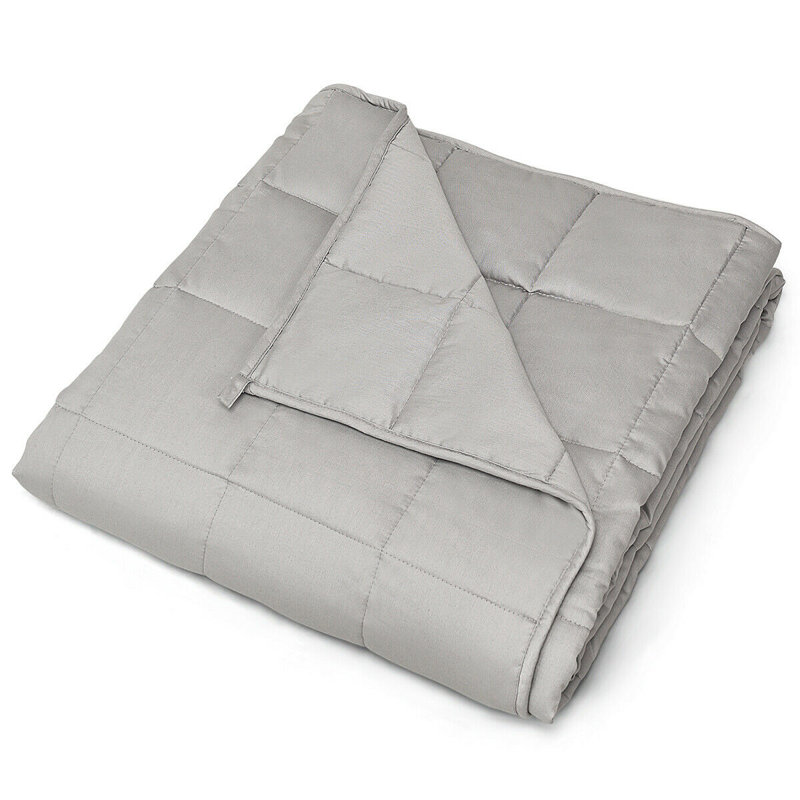 Couverture en coton lestée, Gris clair, Grand, 22