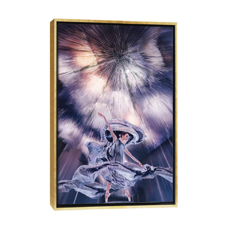 Northern Lights par Hobopeeba-impression, H 26 po x l 18 po x 1,5 po, Toile encadrée d'or, Pas de tapis