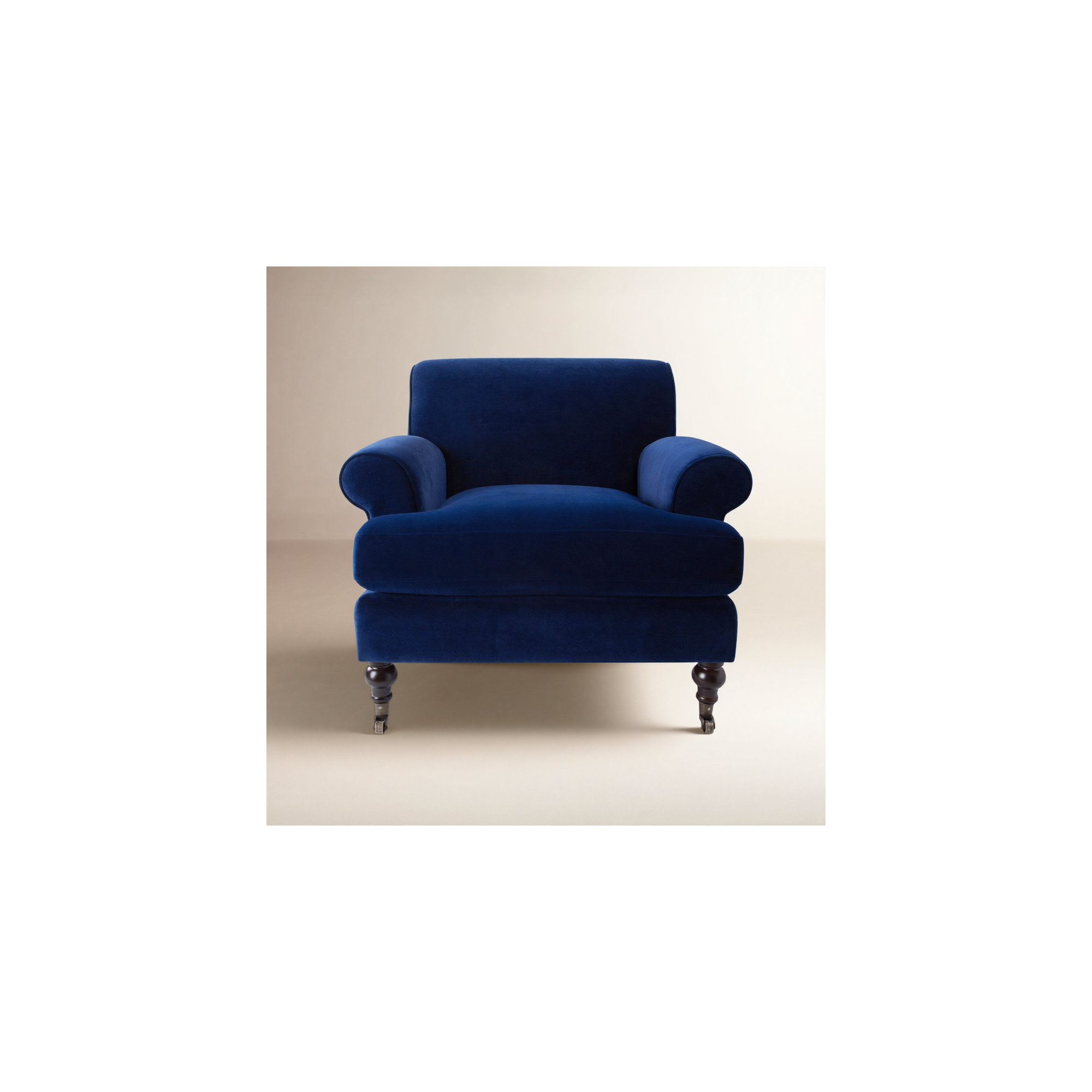 Harbor Upholstered Armchair, Navy Blue Velvet