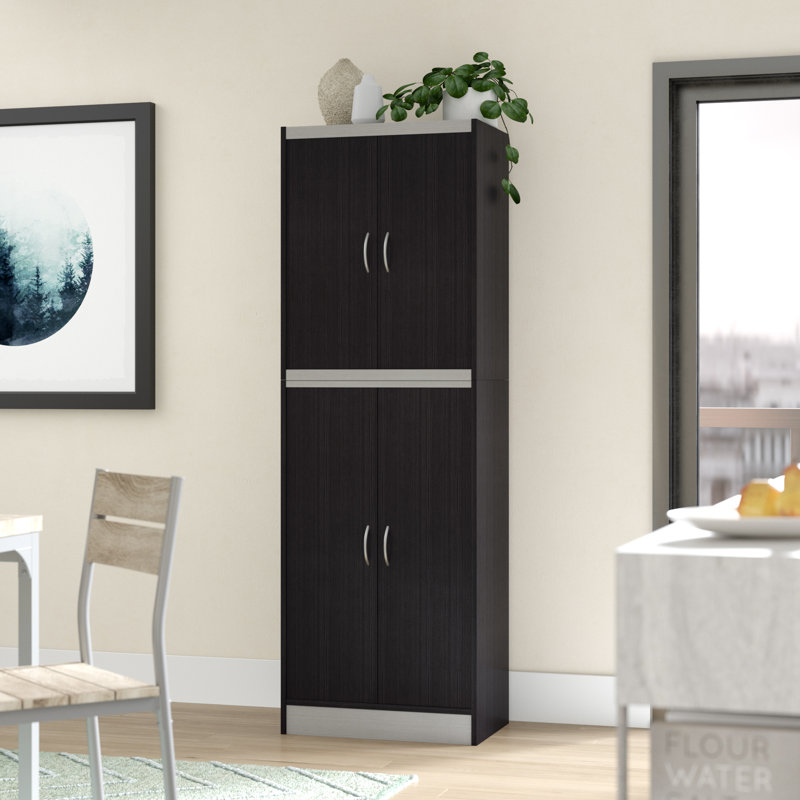 Alessandro 71.5'' Kitchen Pantry, Chocolate/Gray