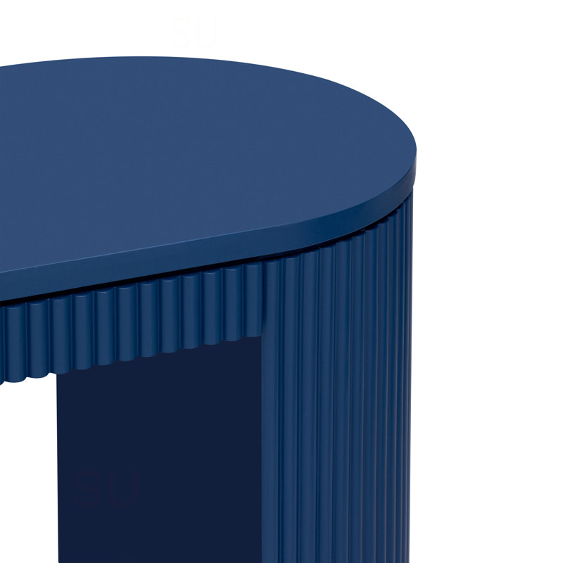 Console incurvée à rayures verticales uniques, idéale pour le salon, le bureau et l'entrée, Navy