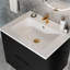 Meuble-lavabo de salle de bain 24 po avec lavabo en céramique - meuble-lavabo mural noir-126233302-126233300