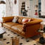 Causeuse coussin orange en cuir véritable-539752448-539752453