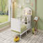 Structure de lit plateforme en métal avec lumière DEL, tête de lit tapissier et rangement, idéale pour les chambres d'enfants-1405152557-1405152546