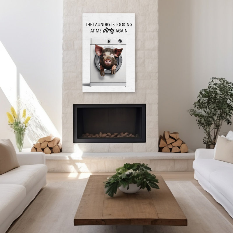 Cochon sale - humour cochon contemporain, H 32 po x l 48 po