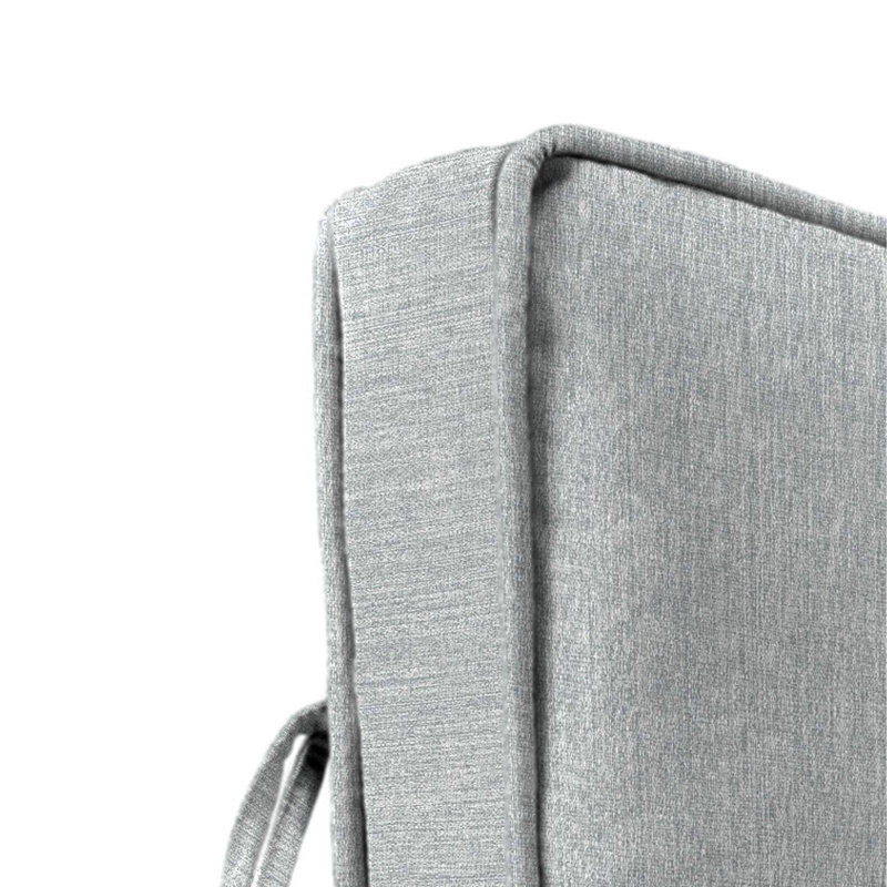 22" x 45" Outdoor Deep Seat Chair Cushion Set with Ties and Welt, Tahiti Silver