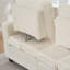 Canapé en velours côtelé moelleux avec dossier carré et réglable, idéal pour les chambres ouvertes. Blanc, mousse et ressorts. Largeur : 123 cm, profondeur : 155 cm, hauteur : 94 cm, poids : 63 kg. Modulable et flexible, il offre différentes postures, un bon maintien et une surface lisse.