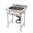 Durable Stainless Steel Utility Sink, Freestanding with Deep Basin and Splash Guard for Commercial and Home Use
