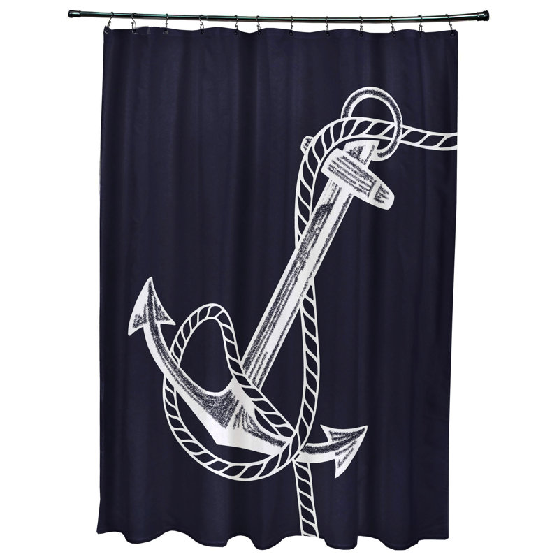 Rideau de douche Anchored, Bleu marine
