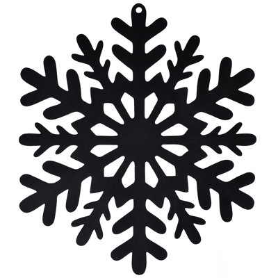 Metal Hexagonal Snowflake Wall Hanging Matte Black