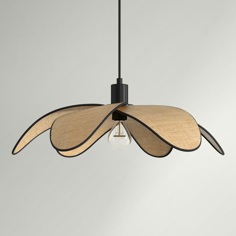 19"W Hargrove Wavy Beachy Adjustable Pendant Light