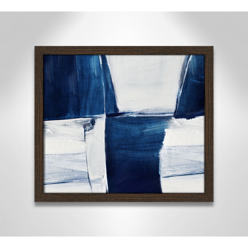 «Blue Midnight Plateau II - Landscape Version», reproduction de paysage par Judith Shapiro, Grain de bois noyer