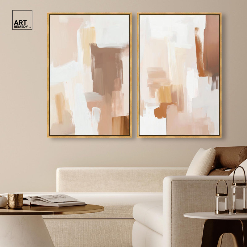 Impression sur toile Modern Modern , Impression dans un cadre flottant sans passe-parto, H 37 po x l 25 po, Doré