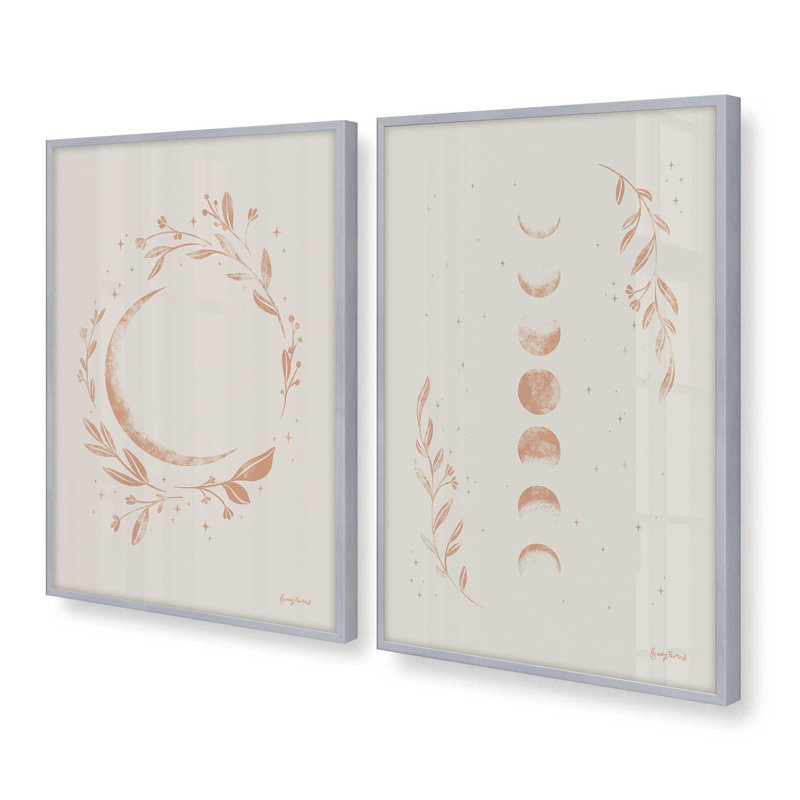 "Lunar Blossoms", ensemble de 2 - 2 pièces, H 15,25 po x l 12,25 po, Chrome poli