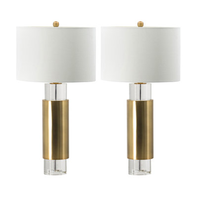 Table Lamp - Set of 2 - 15"Dia. x 29" - Gold, White
