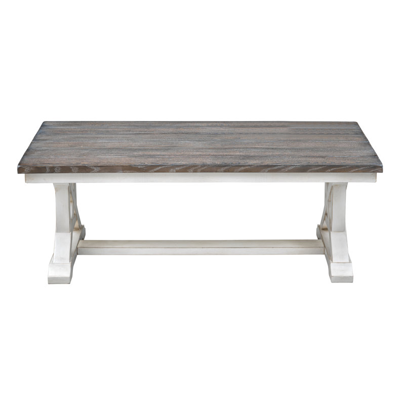 Brenai Solid Wood Single Coffee Table, Cream