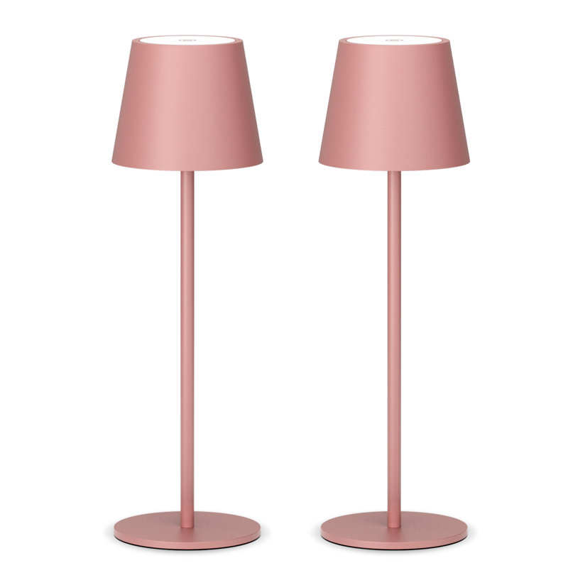 Ensemble de 2 lampes de table roses à intensité variable blanc chaud 3000K, Rose, Rose