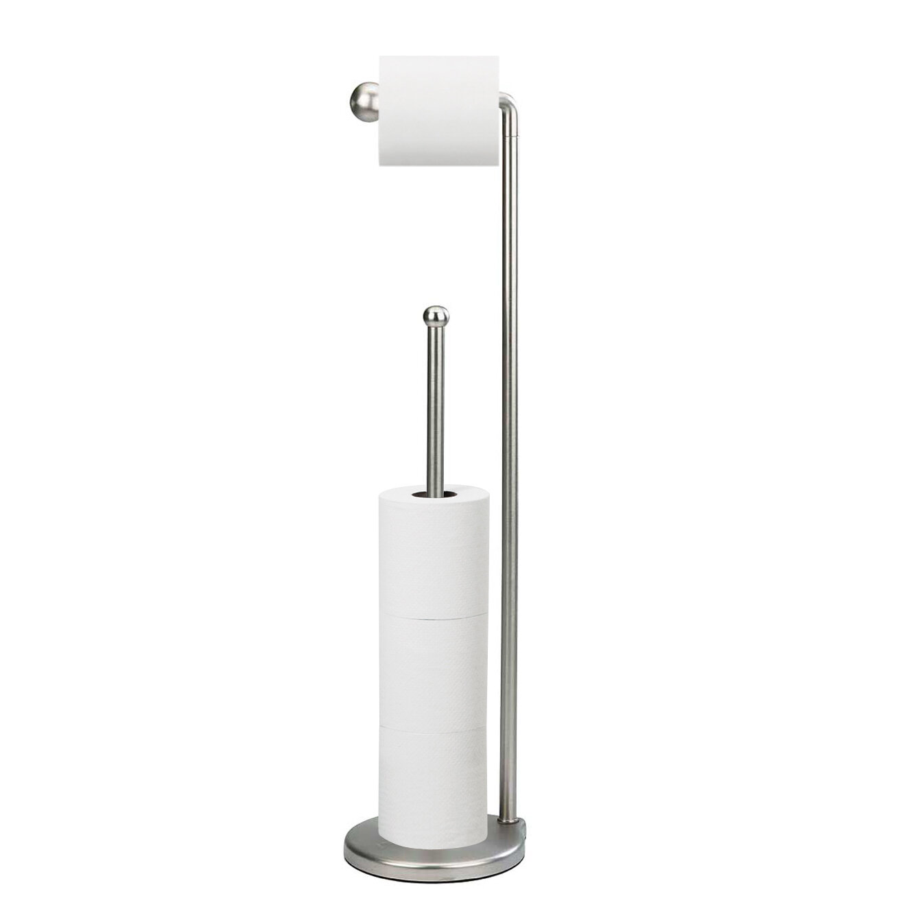 Stockton Metal Toilet Paper Holder Stand with Weighted Base