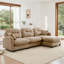 Canapé modulaire en chenille 3 places avec 2 coussins et repose-pieds-144501633-144501663-144501634