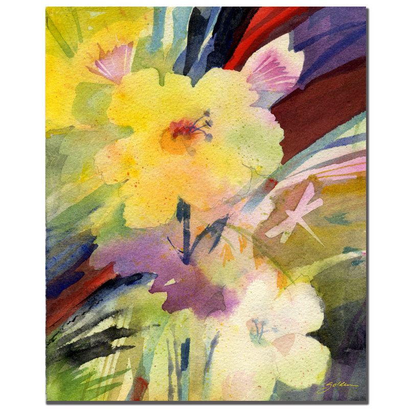 Yellow Dragonfly by Sheila Golden - Print on Canvas, 19" H x 14" W x 2" D