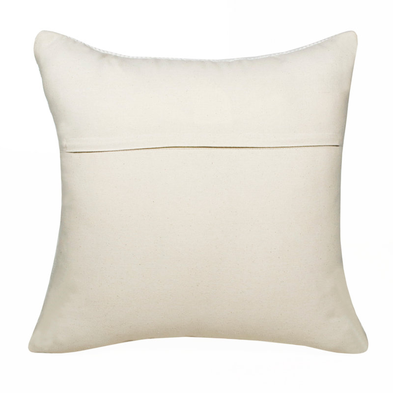 Modern Geometric Motif Textured Woven Cotton Blend Decorative Throw Pillow