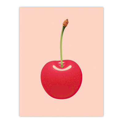 Wall Art Print Single Cherry Baby Pink Retro Minimalist Painting Poster