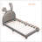 Upholstered  PU Leather Platform Bed With Rabbit Ornament-248865547-248865546