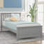 Lit plateforme classique en bois gris pour lit de chambre intemporel gris offrant un excellent soutien