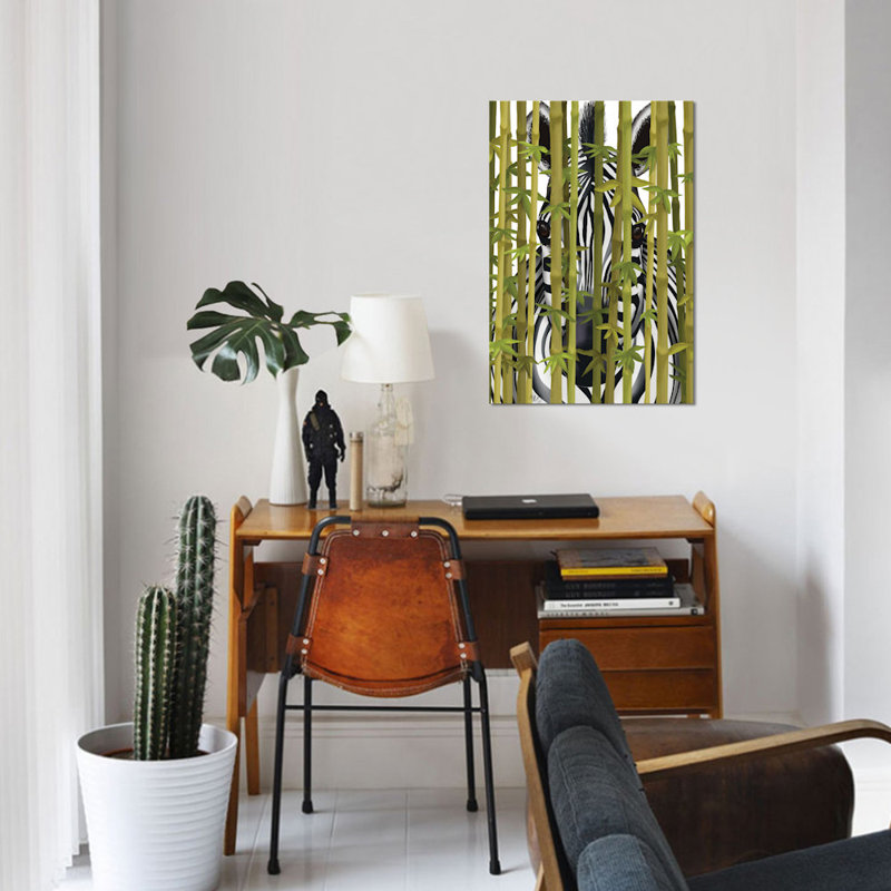 « bambou zèbre », reproduction d’impression sur toile, H 12 po x l 8 po x P 0,75 po, Toile tendue, Pas de tapis