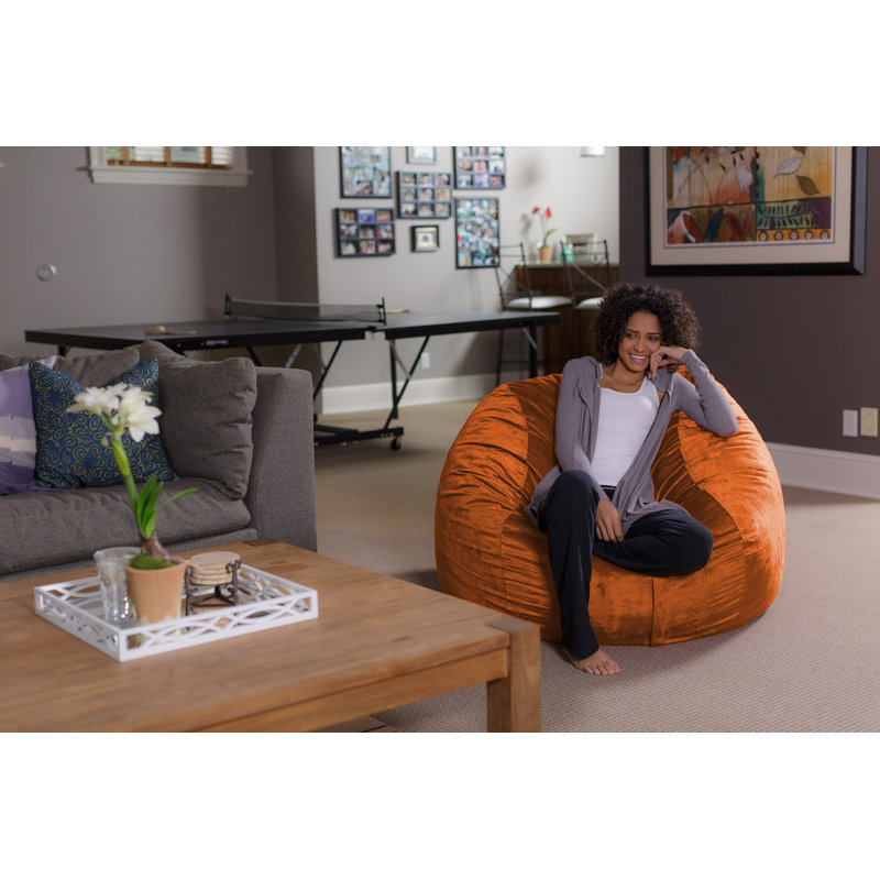  Bean Bag Chair - 4 Ft Shredded Foam Filled Round Pouf Chair - Plush, Ultra Soft Memory Foam Filled Bean Bag Chair with Microsuede Cover - Stuffed Foam Filled Furniture and Accessories for Dorm Room in Multiple Colors