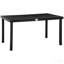 Table de salle à manger d'extérieur pour 6 personnes, table de patio rectangulaire, pieds en aluminium pour jardin, pelouse, patio, grain de bois noir