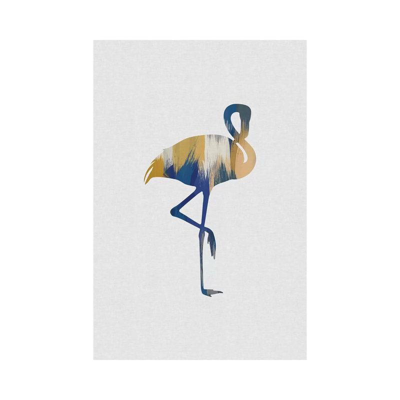 Flamingo Blue And Yellow by Orara Studio - Wrapped Canvas Gallery-Wrapped Canvas Giclée, 152.5 cm H x 101.5 cm W