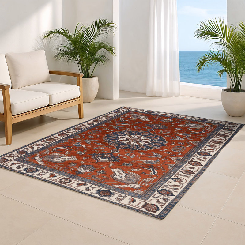 Tapis d'intérieur et d'extérieur brun Persian, Rectangulaire 2 pi x 3 pi