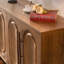 Buffet moderne à 4 portes pour la vie et la salle à manger, sans poignée, tablette réglable, fabrication en bois massif, utilisation dans la chambre à coucher à utilisation large, stable