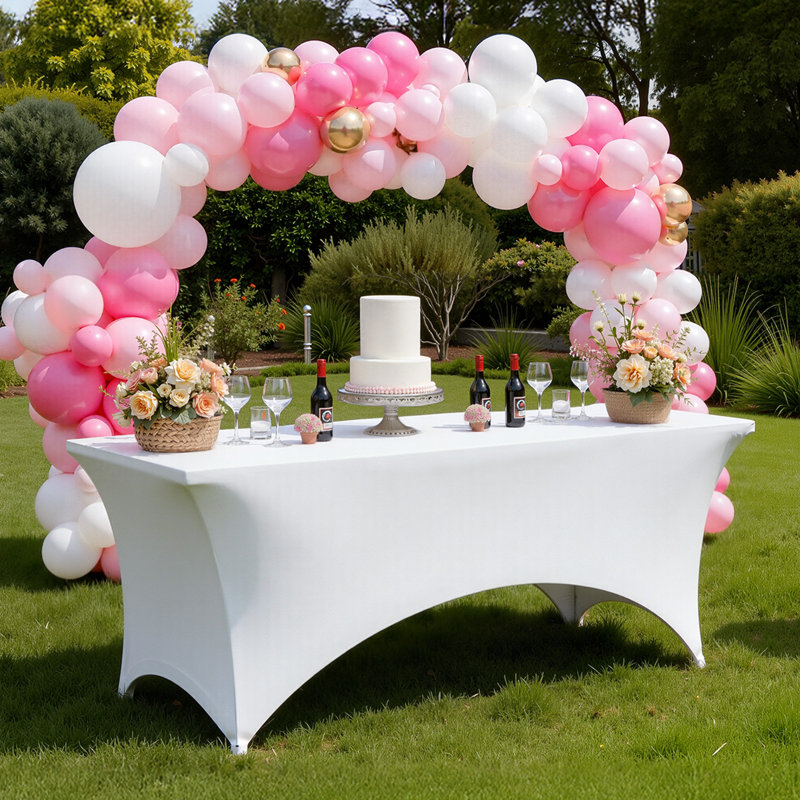 Table Cloth for 8FT Rectangular Fitted Events, Wrinkle-Resistant Stretch Table Covers, Washable Spandex Tablecloth Protector, for Party, Wedding, Cocktail, Banquet, Festival