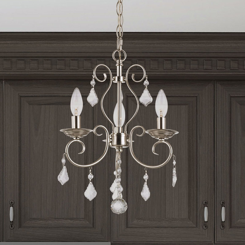 Dockray Dimmable Classic / Traditional Chandelier, Brushed Nickel, 3