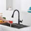 Robinet de cuisine rétractable à poignée simple avec plaque de pont-100865070