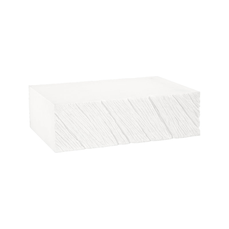 Shear Coffee Table, Rectangle, White Stone, 17" H x 54" W x 36" D