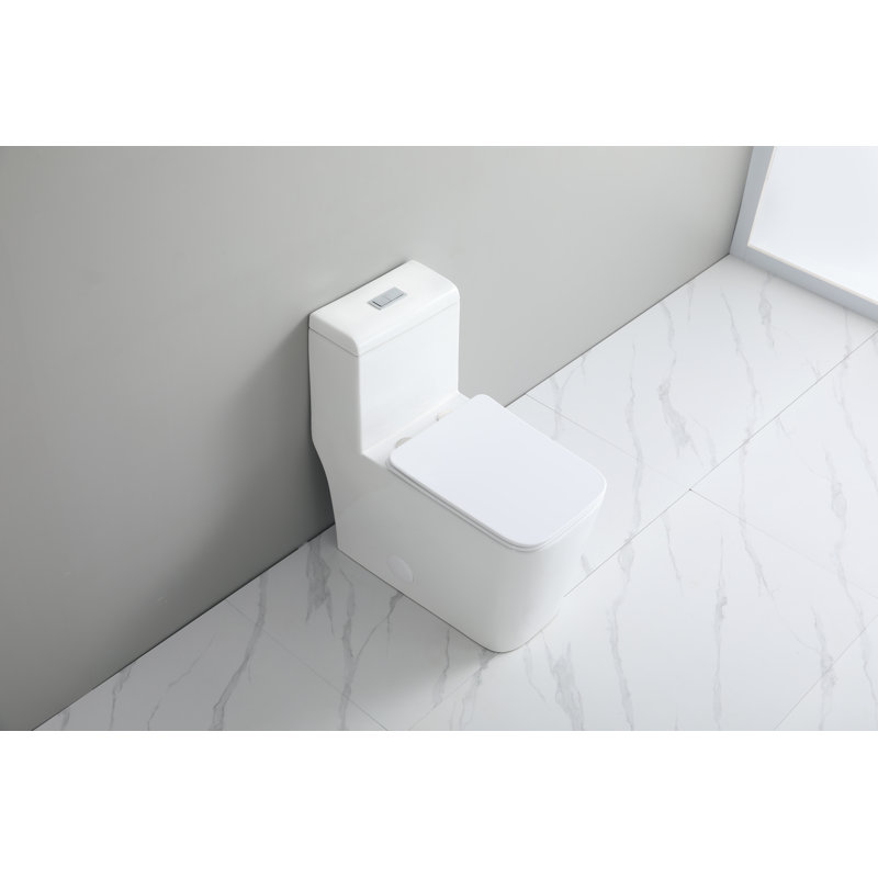 KDK HOME One Piece Toilet Torando Dual Flush Siphon Jet Toilet, White
