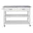 White Wood 47.24 In. Kitchen Island With Stainless Steel Top And Wheels